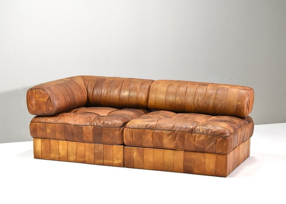 Image 1 of De Sede DS-88 Sectional Daybed / Sofa in Cognac Tan leather – Switzerland, circa 1970