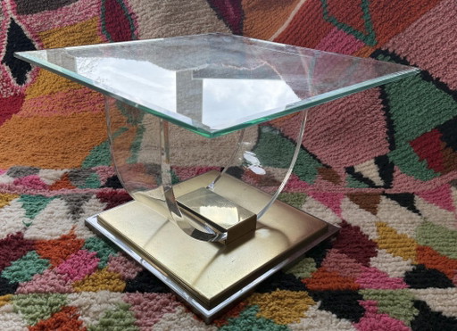 2 Belgochrom Beistelltische – bijzettafels, Glass, Plexiglass