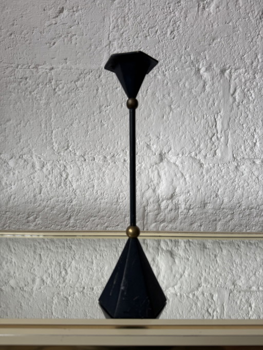 Portacandele in bronzo, design Memphis, anni '80