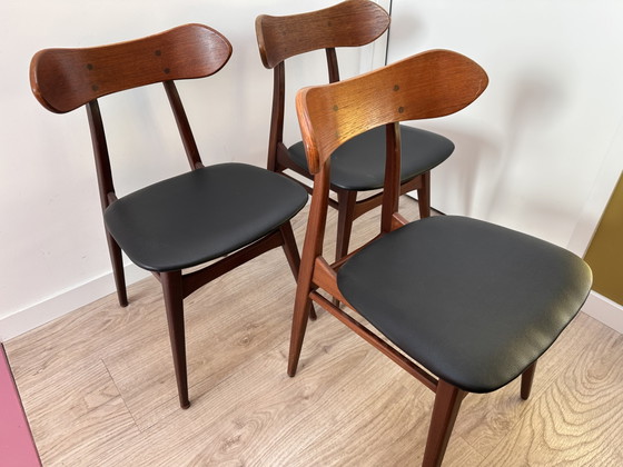 Louis van Teeffelen, Kastrup Dining chairs (3x), Wood, Skai, Black (photo 2 of 8)