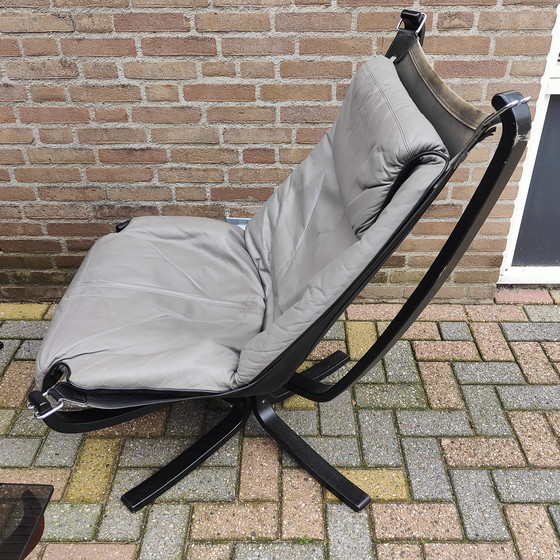 Image 1 of Complete set Sigurd Ressell Falcon 2 gray armchairs with saloon table Vatne Mobler Norway 1960-1970