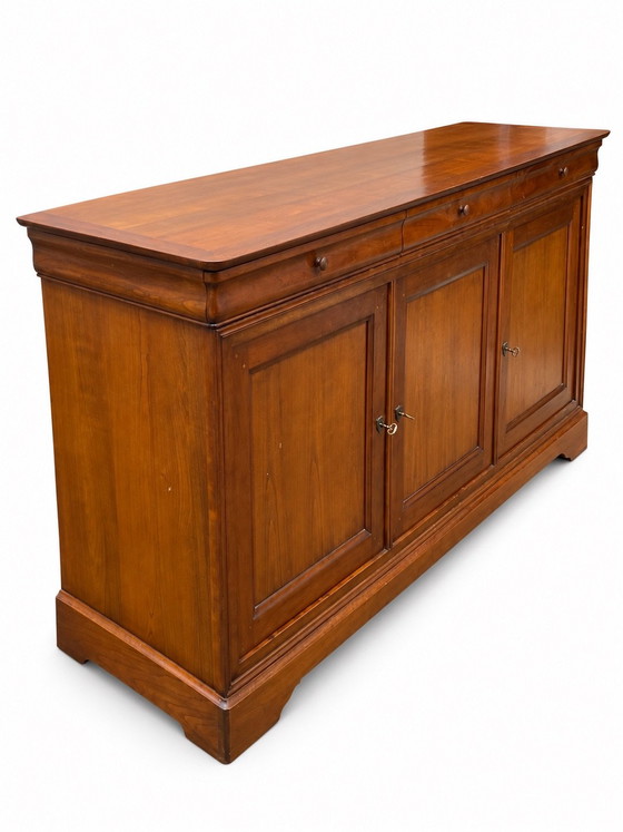French enfilade Sideboard in solid fruitwood, Louis-Philippe style, 187 cm, Brown (photo 8 of 11)
