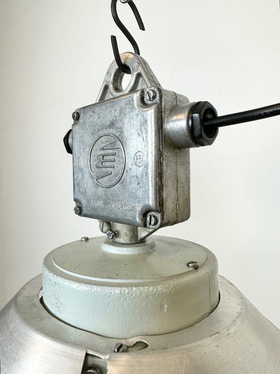 Image 1 of Industrial Aluminium Light with Glass Cover from Elektrosvit, 1970s