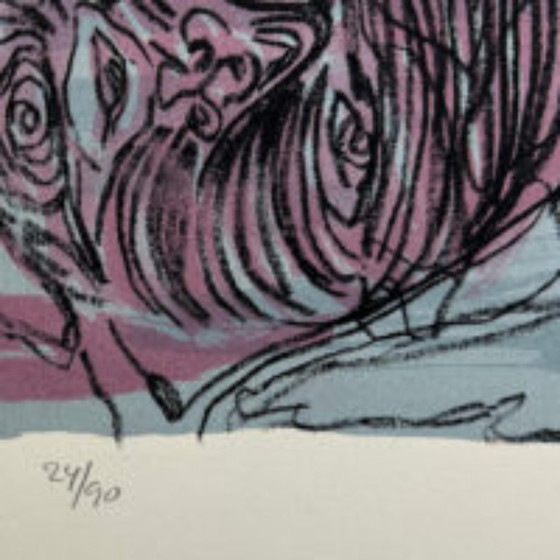 Image 1 of Natasja Kensmil - ‘Exit’ – Very large silkscreen print on hand made paper