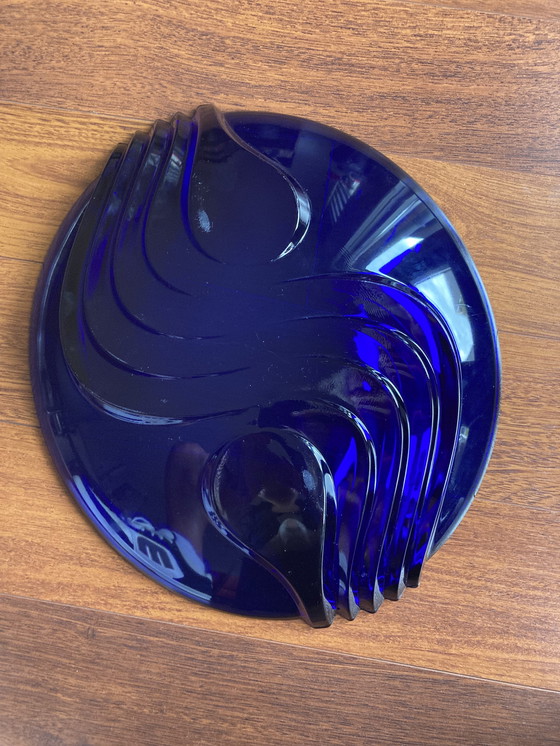Image 1 of Cuenco único art decó azul cobalto