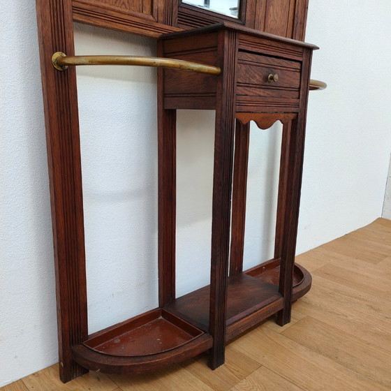 Image 1 of Antique hallway furniture, coat rack, free-standing coat rack with mirror
