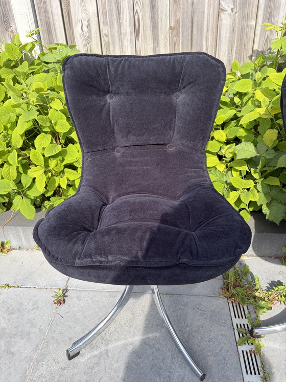 Image 1 of 4 fauteuils pivotants vintage Gastone Rinaldi des années 1970