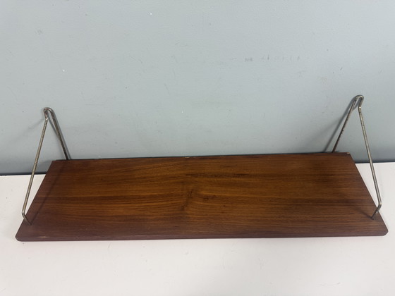 Image 1 of Vintage Teak houten wandplank Metà secolo