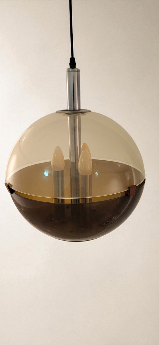 Graziosa lampada da soffitto a mezza sfera, anni '70-'80