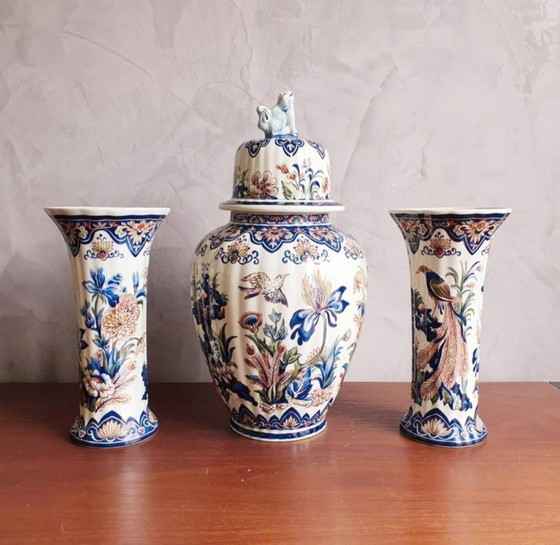 Image 1 of Unieke Kastelenset Vieux Rhodes Boch pauwen en vogels 