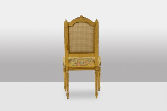 Image 1 of Pareja de sillas de madera dorada y tapizadas. Época Luis XVI.