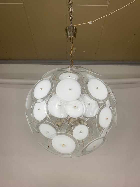 Image 1 of Vistosi Sputnik murano disc chandelier 1970’s