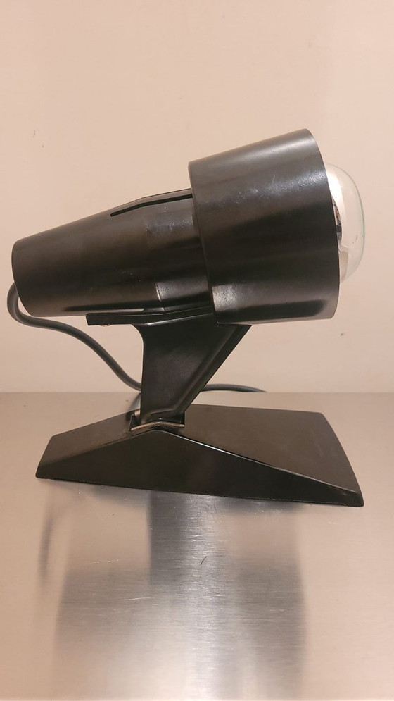 Image 1 of Lampada vintage in bachelite nera, stile DDR. Lampada riscaldante/faretto industriale anni '70.