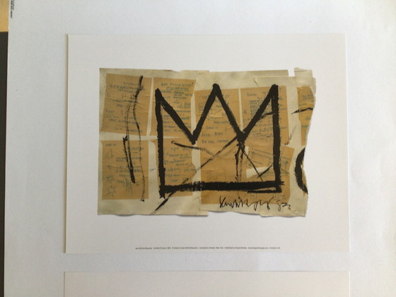Image 1 of Jean-Michel Basquiat, (1960-1988) Zonder titel (kroon), 1982 en 600 dollar in dubbeltjes