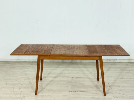 Scandinavian vintage kitchen dining table, oak – extendable – top freshly restored
