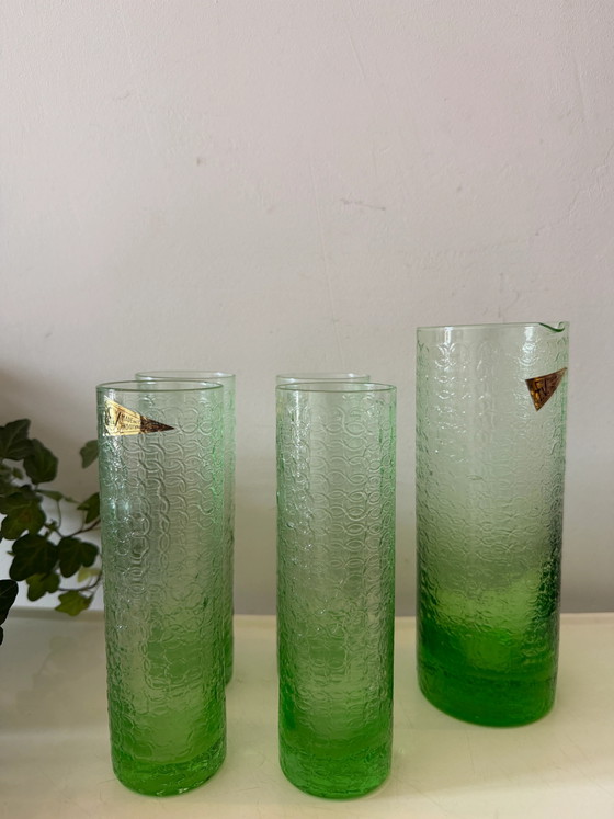Fidenza Vetraria Carafe and Glass Set – Glass & Decanter, Mid Century Modern (photo 6 of 6)