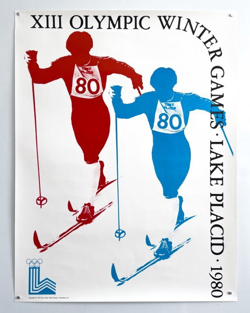 🎿 XIII. Olympische Winterspiele - Lake Placid 1980 - Original-Langlaufposter| 63 × 49 cm|USA