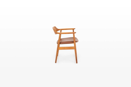 Vintage fauteuil van Høng Stolefabrik, jaren 60 – Bureaustoelen, Leather, Wood, Scandinavian (photo 3 of 10)