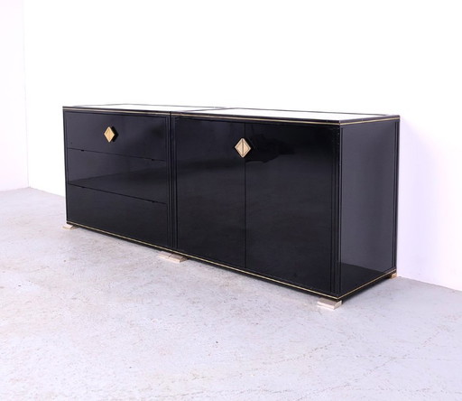 Black and gold Art Deco cabinets by Pierre Vandel, 1970s