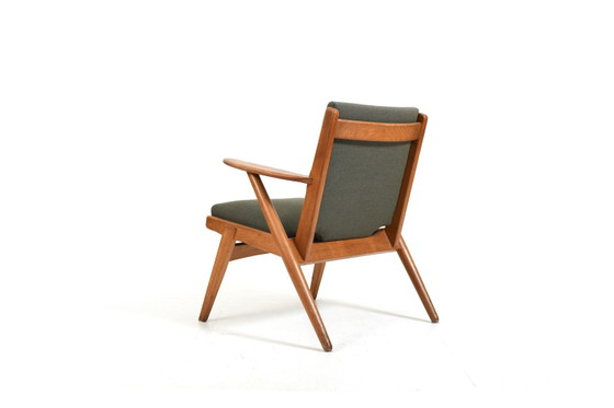 Rara poltrona Arne Wahl Iversen, Modello 14 – Hans Hansen Son Odense, Poltrone, Legno, Tessile, Vintage (photo 6 of 13)
