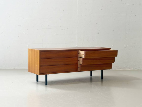 Image 1 of Mid-century lowboard with walnut drawer fronts, 1960s