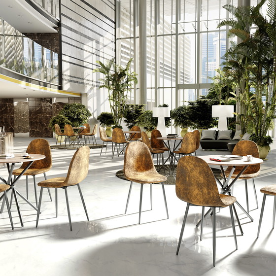 Image 1 of 4x Urban Meuble Chaises de Salle à Manger Scandinaves Vintage Suede Marron Rétro