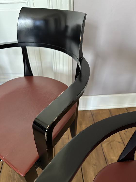 Image 1 of Giorgetti eetkamerset Tafel 50732 radica & Stoelen Ballerina Rosso Bulgare