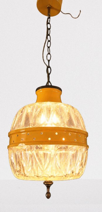 Lampada a sospensione vintage degli anni '60, Italia 🇮🇪 – Lampade a sospensione, Glass, Metal (photo 5 of 5)