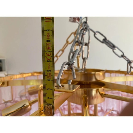Image 1 of Luxury Pink Murano Tronchi Flush Ceiling Fixture