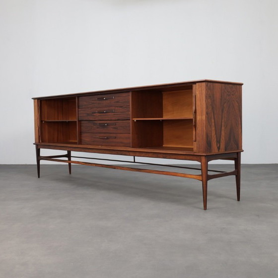 Image 1 of Remarkable Mid-Century Danish Rosewood Sideboard with Tambour Doors, 1960s