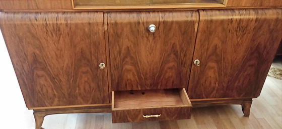 Image 1 of Walnut mini bar from the 1930s, width 149 cm