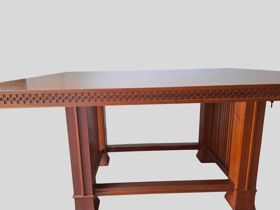 Image 1 of Set da pranzo Cassina di Frank Lloyd Wright Husser – Tavolo + 6 sedie a botte