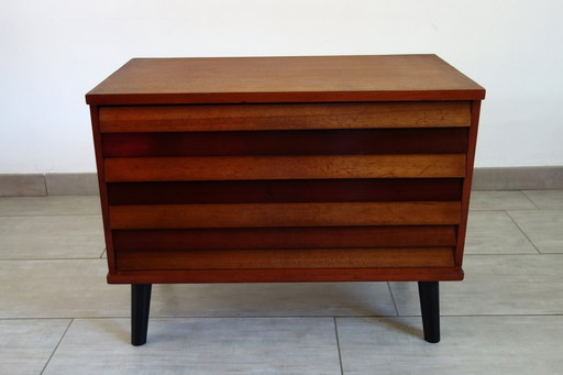 Teak silver chest of drawers 60s