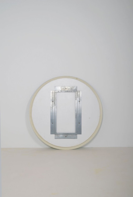 Image 1 of Grande specchio vintage con bordo a doppia sfaccettatura