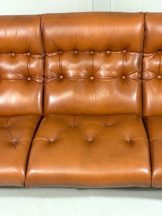 Image 1 of Coja Culemborg rosewood and leather three-seater sofa 1970s