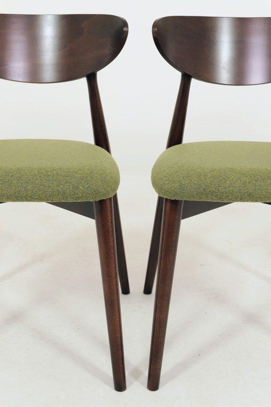 Image 1 of Sillas de comedor escandinavas de bouclé verde, juego de 6