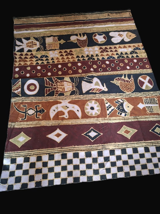 Image 1 of Arazzo tribale dipinto a mano dello Zimbabwe