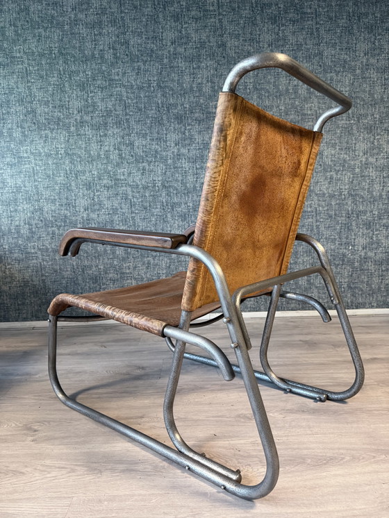 Image 1 of Vroege Bauhaus fauteuil met hoge rugleuning Veha, Den Haag, jaren 30