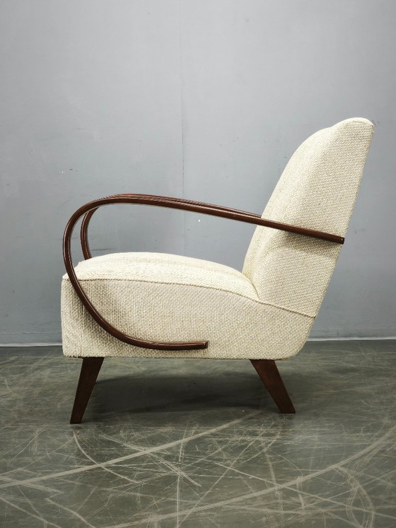Image 1 of Fauteuil Art Déco Jindřich Halabala en bois courbé, Tchécoslovaquie 1940