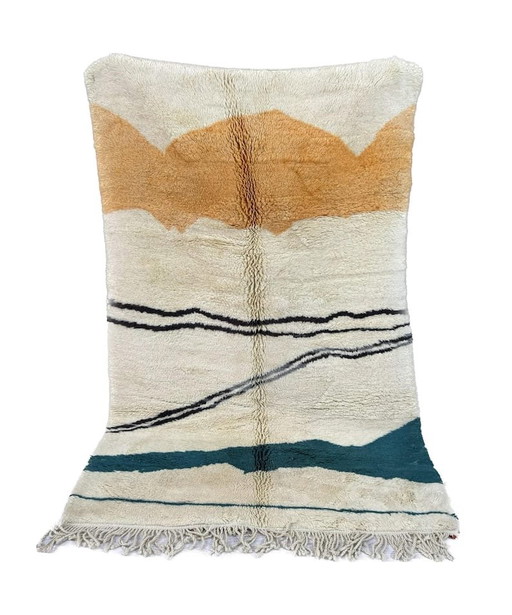 Berber Beni Ouraine Rug, Handwoven Moroccan Style with Colorful Patterns, 150/250 cm – Alessi, vloerkleden en tapijten, Wool