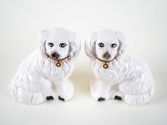 Image 1 of Figurines de chiens en céramique, style anglais, années 1970, fabriquées en Allemagne