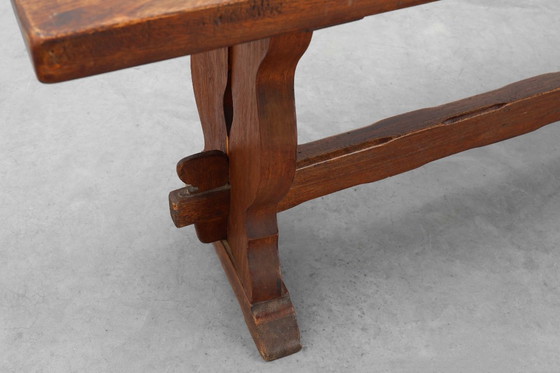 Image 1 of Rustikale Eichenbank mit schöner Patina, Frankreich um 1900