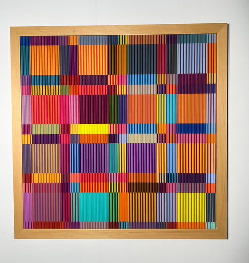 Lena László for Studio Exactly, lenticular/3d relief on aluminum plate with lamination, '144 different geometric forms', limiti
