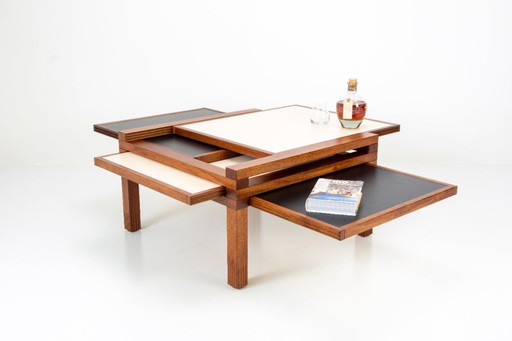 Modular extendable coffee table 'Hexa' – Vuarnesson for Bellato, France, 1980s