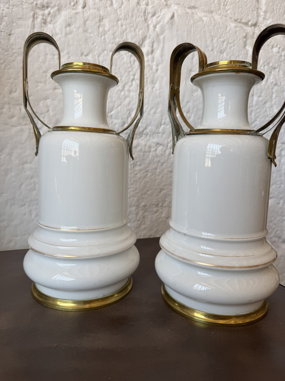 Image 1 of Old Parisian porcelain vases, 19th century