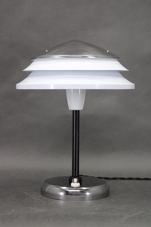 Mid Century Chrome Table Lamp Zukov Czechoslovakia 1970s