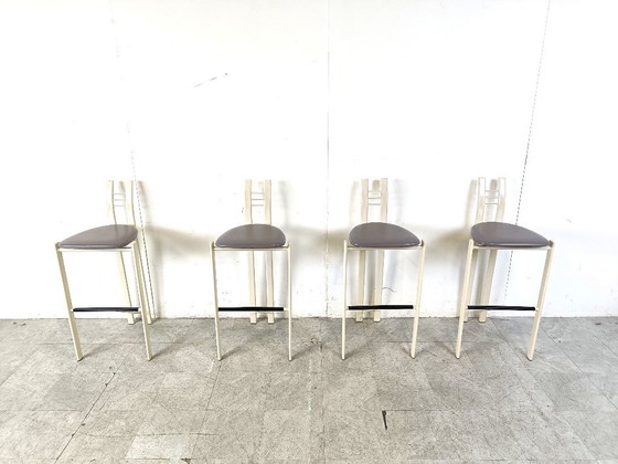 Image 1 of Postmodern bar stools, set of 4 - 1980s 