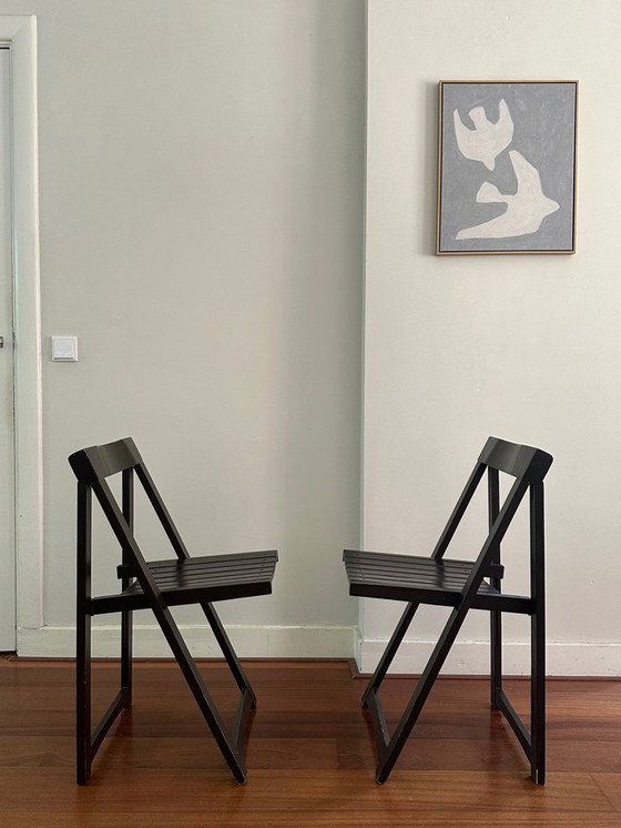 Image 1 of 2x vintage Aldo Jacober folding chairs