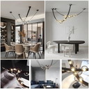 Lampadario decorativo a LED a 2 cinture in similpelle dal design minimalista