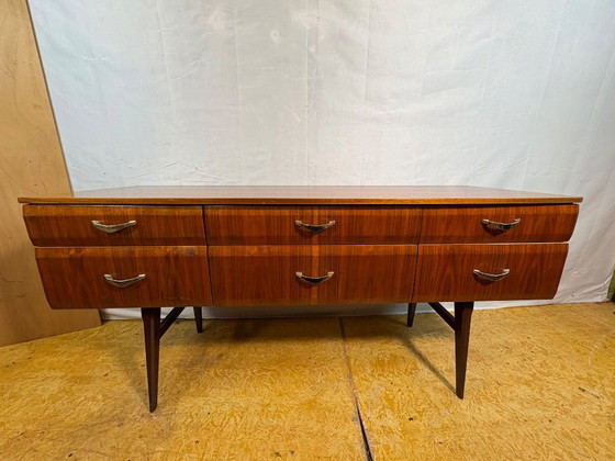 Image 1 of Mid-century retro vintage tola wood sideboard by Meredew, designed by Alphons Loebenstein 1960s   This stunning tola wood sidebo